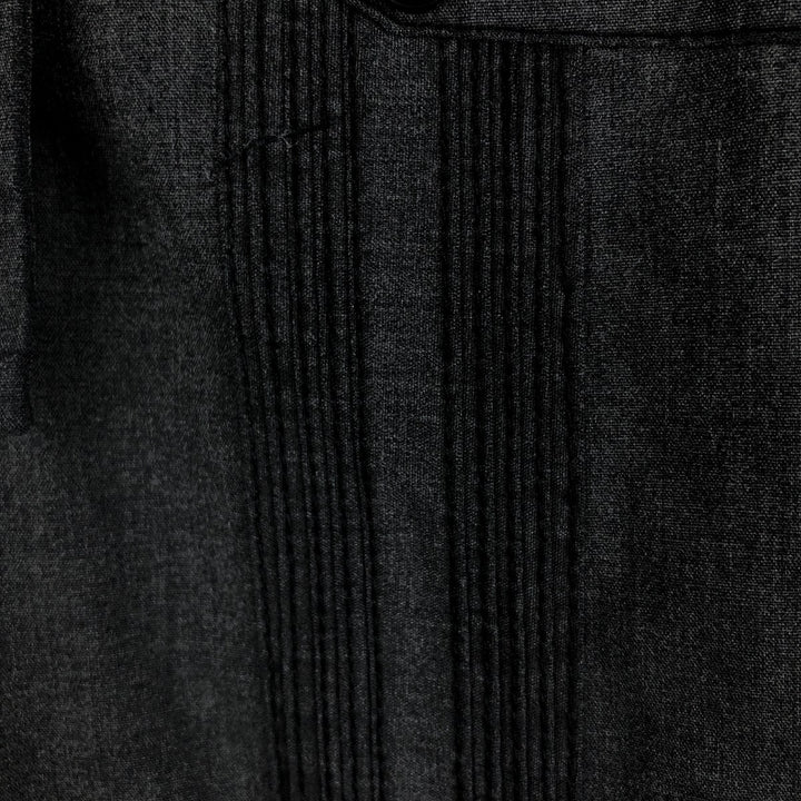 DAVID TAYLOR Open Button-Down Short-Sleeve Mexican Shirt, Cuban Shirt, Boxy Shirt, Men's Size XL unclear Charcoal Vintage Second Hand