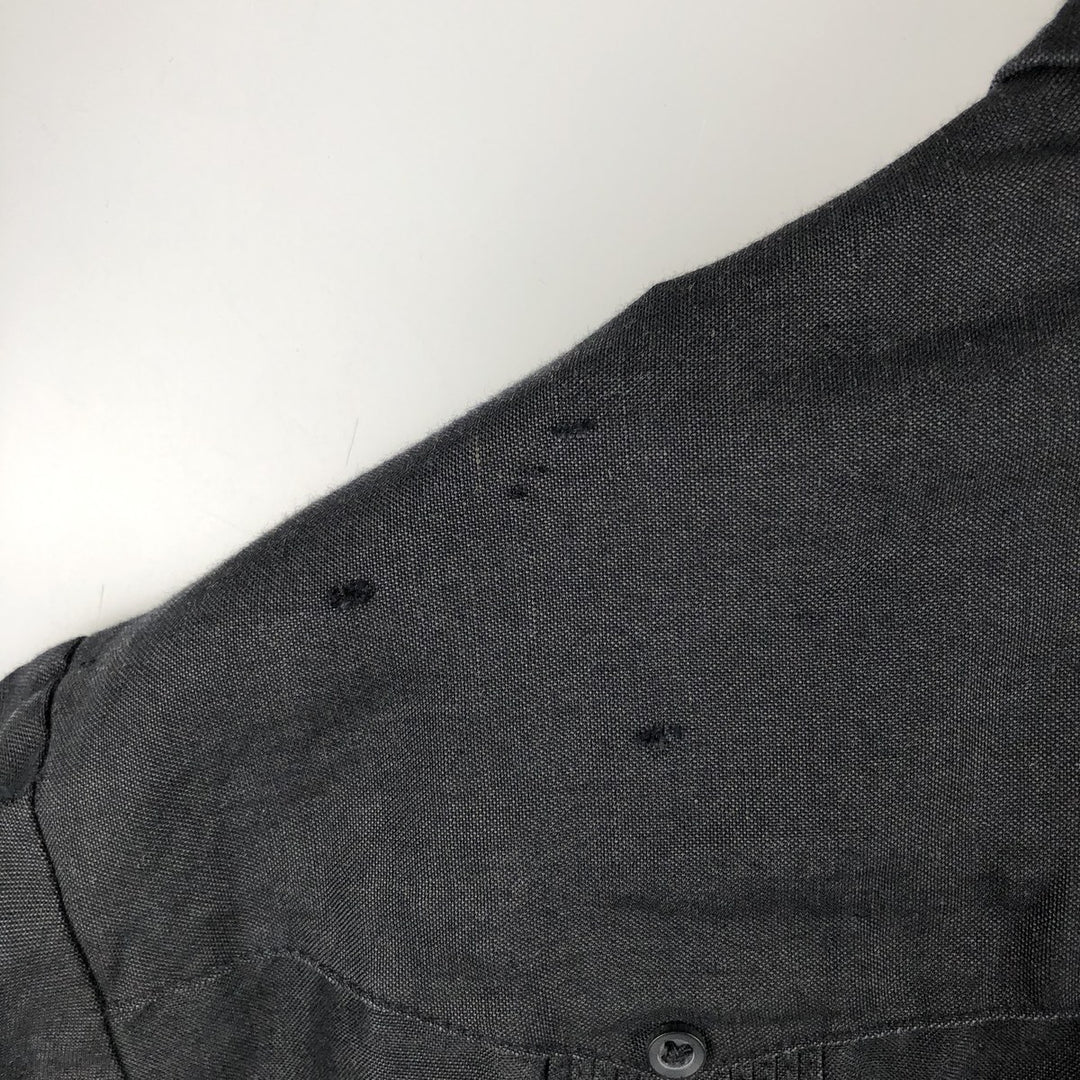 Centro Ramie x Rayon Short-Sleeve Open Collar Mexican Shirt Cuban Shirt Box Shirt Men's Size L Lamy black type Vintage Second Hand