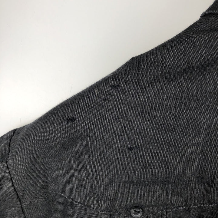 Centro Ramie x Rayon Short-Sleeve Open Collar Mexican Shirt Cuban Shirt Box Shirt Men's Size L Lamy black type Vintage Second Hand