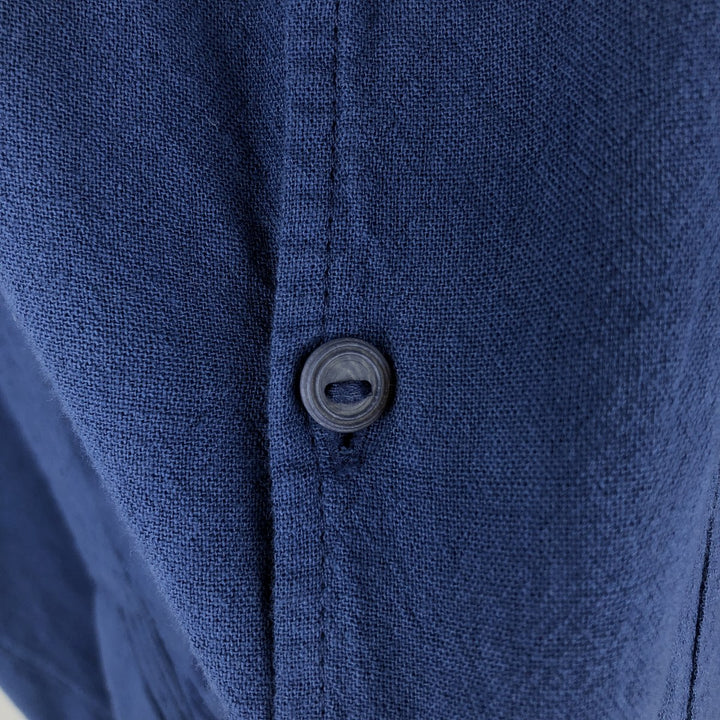 Quichua Marka Short-Sleeve Open Collar Mexican Shirt Cuban Shirt Box Shirt Men's XXL Equivalent unclear Navy blue Vintage Second Hand