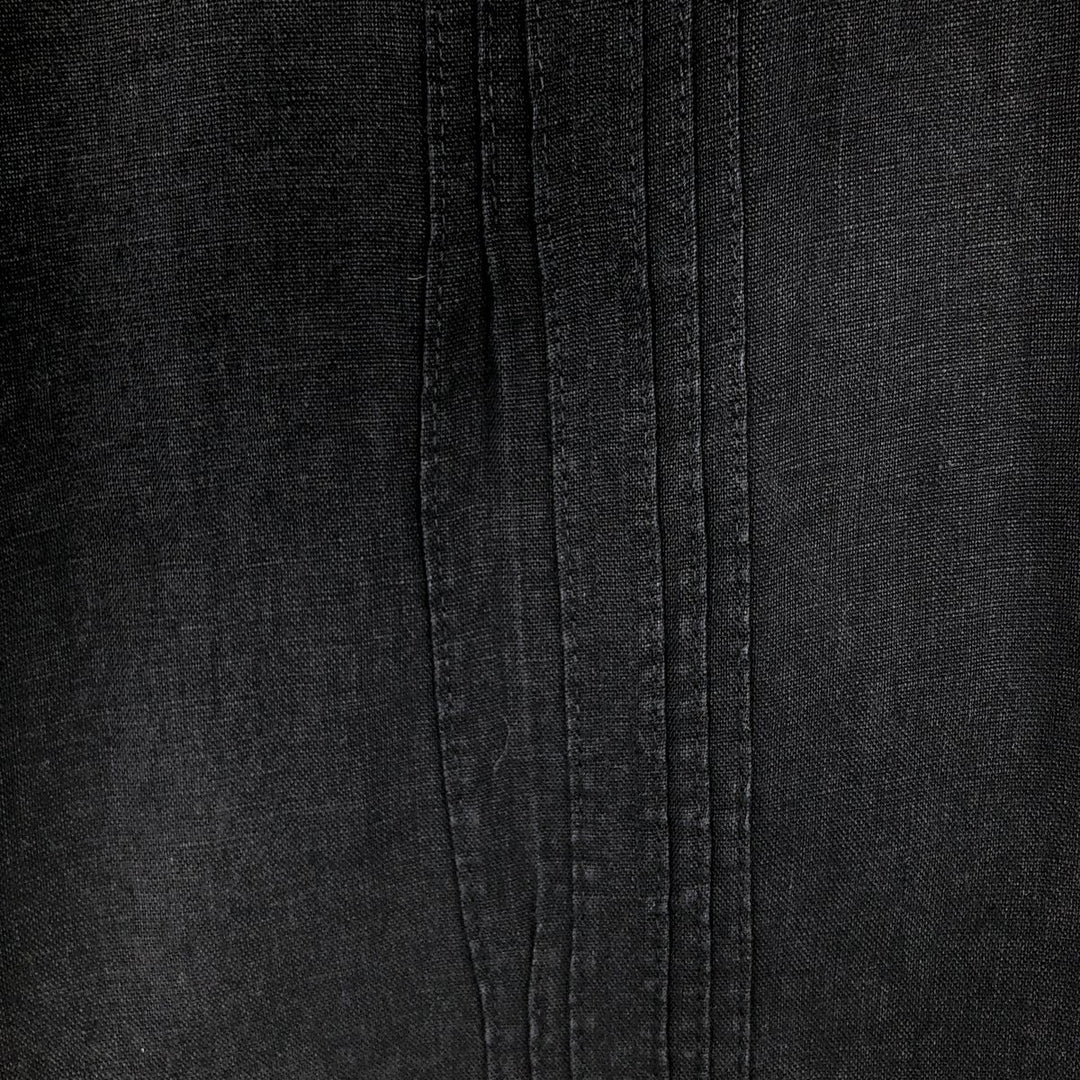 DANIEL CREMIEUX Wide Collar Short Sleeve Mexican Shirt Cuban Shirt Box Shirt Men's Size M (approx.) linen black type Vintage Second Hand