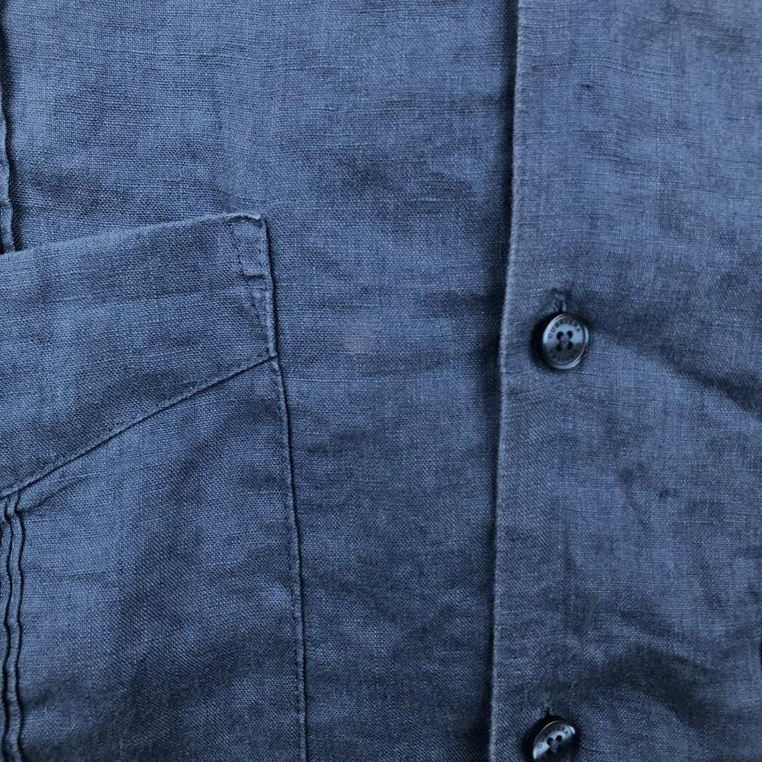 CUBAVERA Short Sleeve Open Collar Mexican Shirt Cuban Shirt Box Shirt Men's XL Size linen blue type Vintage Second Hand