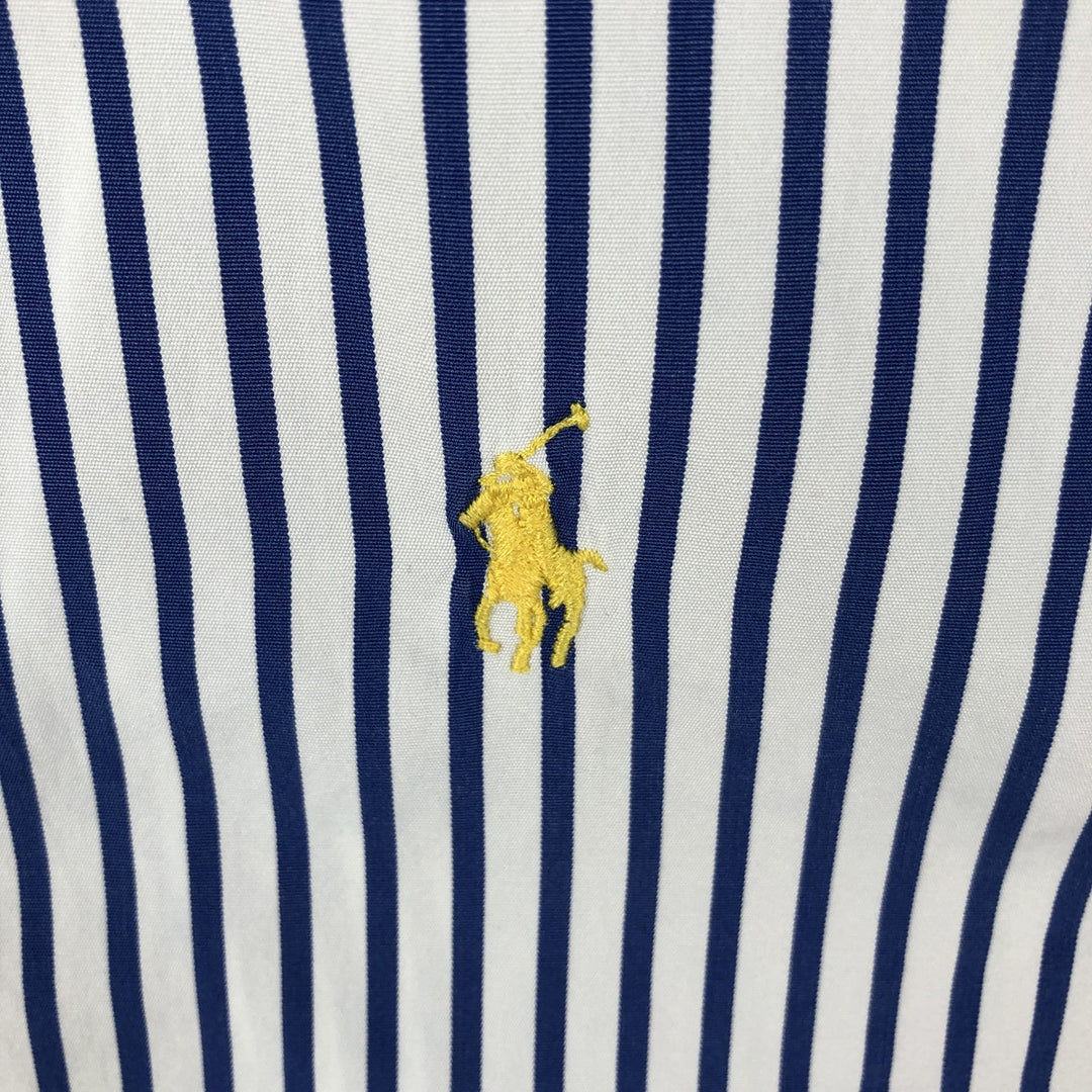 Ralph Lauren Classic Fit Short Sleeve Button Down Striped Shirt Men's XL cotton blue type Vintage Second Hand