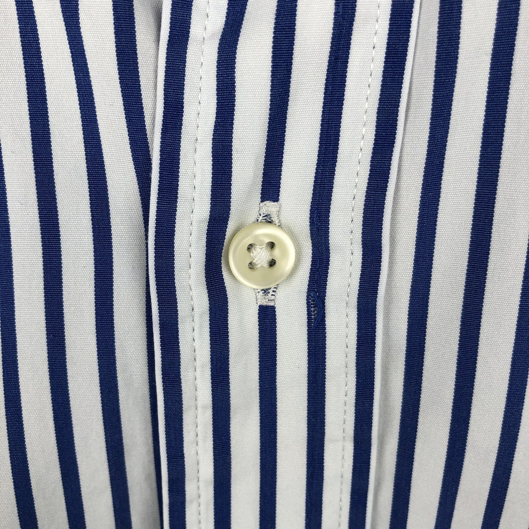 Ralph Lauren Classic Fit Short Sleeve Button Down Striped Shirt Men's XL cotton blue type Vintage Second Hand