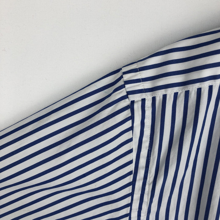 Ralph Lauren Classic Fit Short Sleeve Button Down Striped Shirt Men's XL cotton blue type Vintage Second Hand