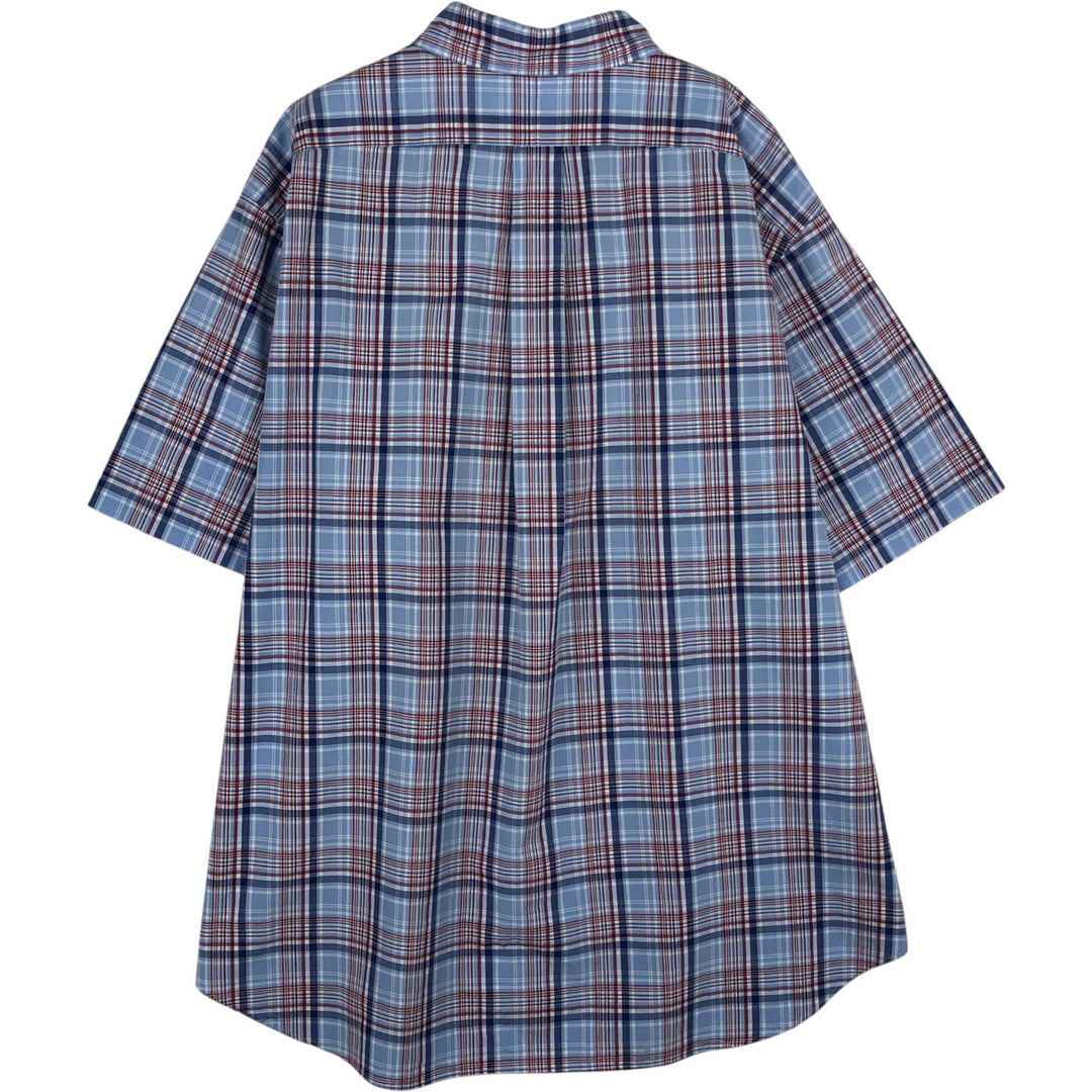 Ralph Lauren Classic Fit short sleeve button down check shirt for men, size XXL cotton blue type Vintage Second Hand