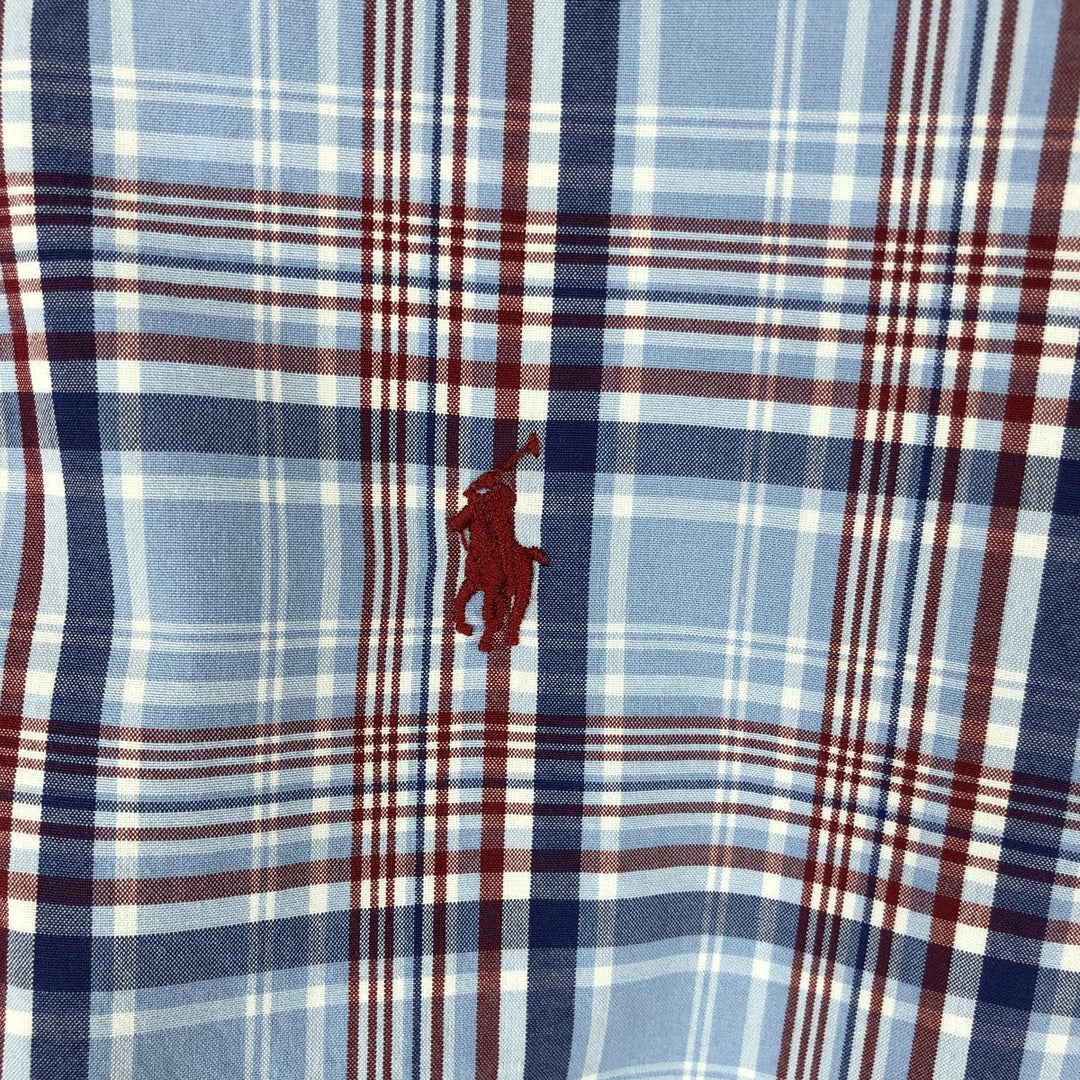 Ralph Lauren Classic Fit short sleeve button down check shirt for men, size XXL cotton blue type Vintage Second Hand