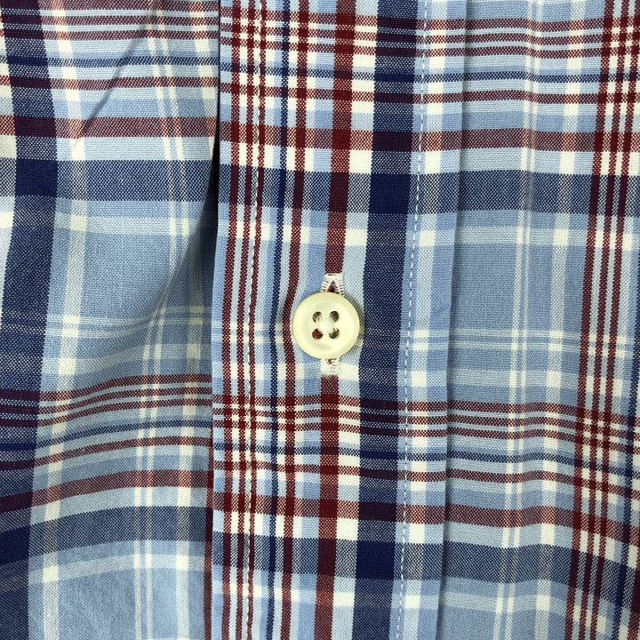 Ralph Lauren Classic Fit short sleeve button down check shirt for men, size XXL cotton blue type Vintage Second Hand