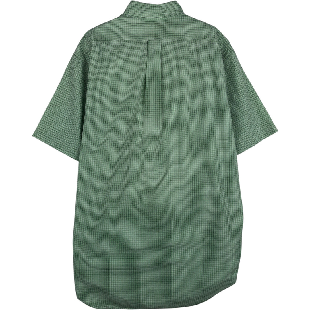 Ralph Lauren POLO RALPH LAUREN BLAKE Short-Sleeve Button-Down Check Shirt, Men's Size M (approx.) cotton Mint green Vintage Second Hand