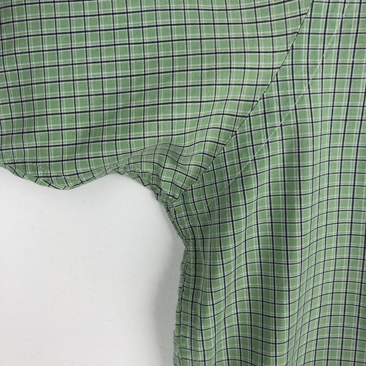 Ralph Lauren POLO RALPH LAUREN BLAKE Short-Sleeve Button-Down Check Shirt, Men's Size M (approx.) cotton Mint green Vintage Second Hand