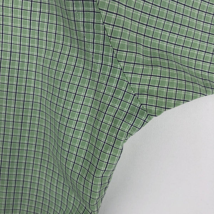 Ralph Lauren POLO RALPH LAUREN BLAKE Short-Sleeve Button-Down Check Shirt, Men's Size M (approx.) cotton Mint green Vintage Second Hand