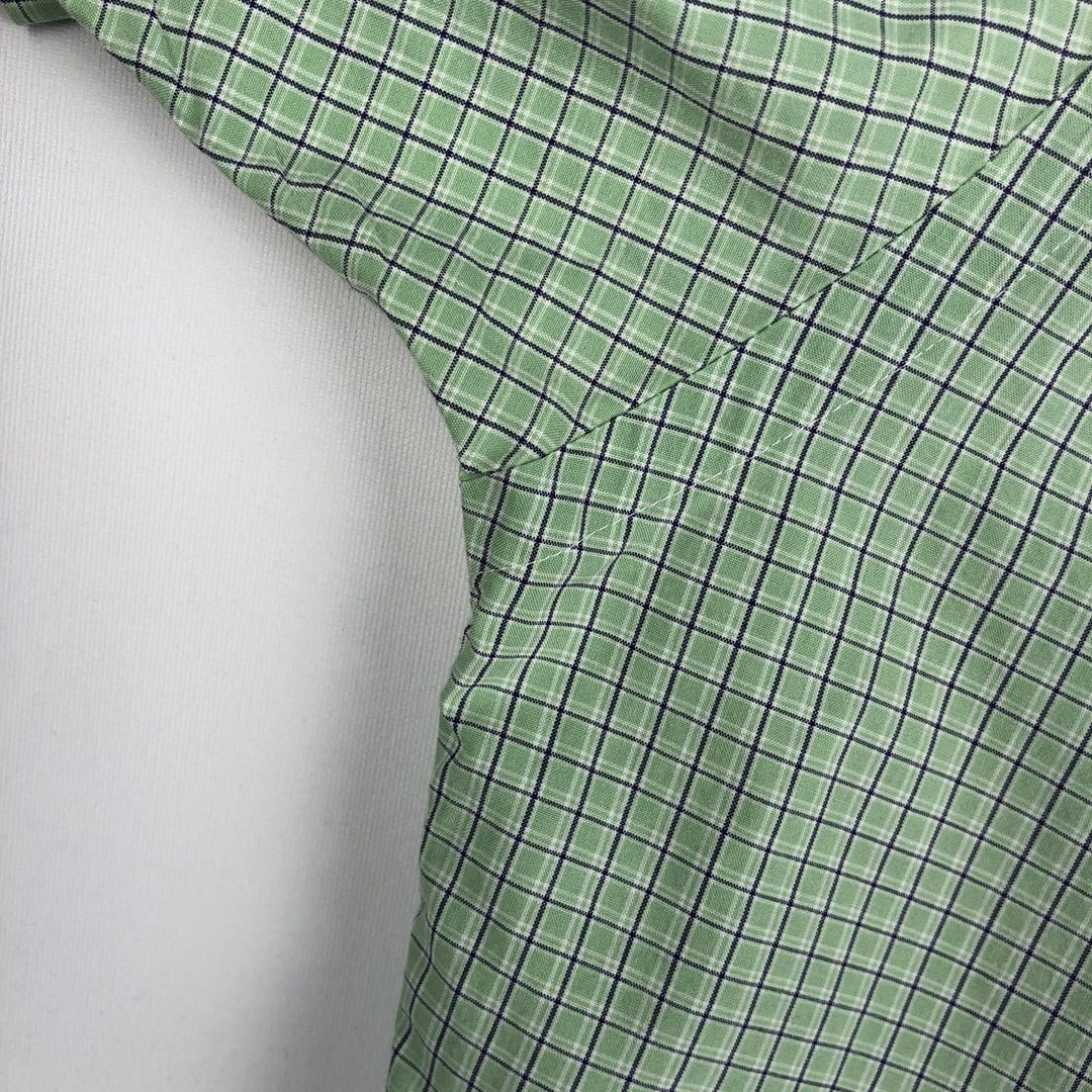 Ralph Lauren POLO RALPH LAUREN BLAKE Short-Sleeve Button-Down Check Shirt, Men's Size M (approx.) cotton Mint green Vintage Second Hand