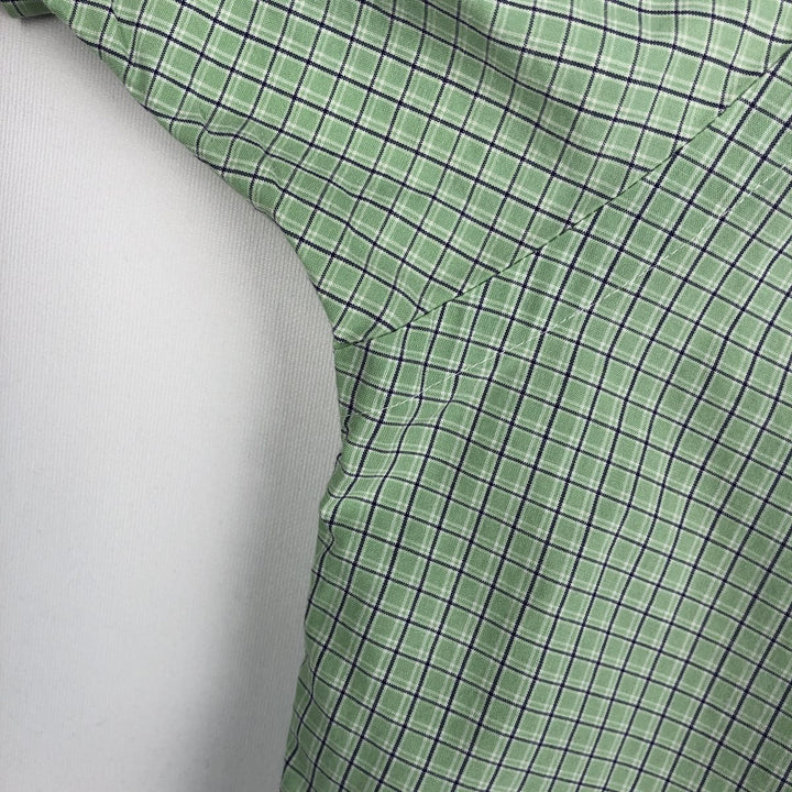 Ralph Lauren POLO RALPH LAUREN BLAKE Short-Sleeve Button-Down Check Shirt, Men's Size M (approx.) cotton Mint green Vintage Second Hand