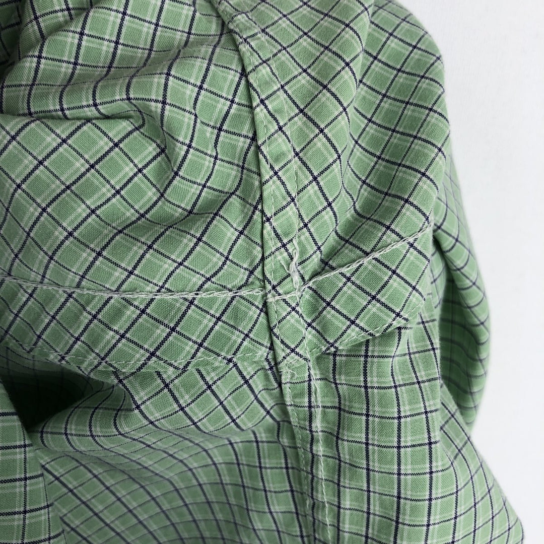 Ralph Lauren POLO RALPH LAUREN BLAKE Short-Sleeve Button-Down Check Shirt, Men's Size M (approx.) cotton Mint green Vintage Second Hand