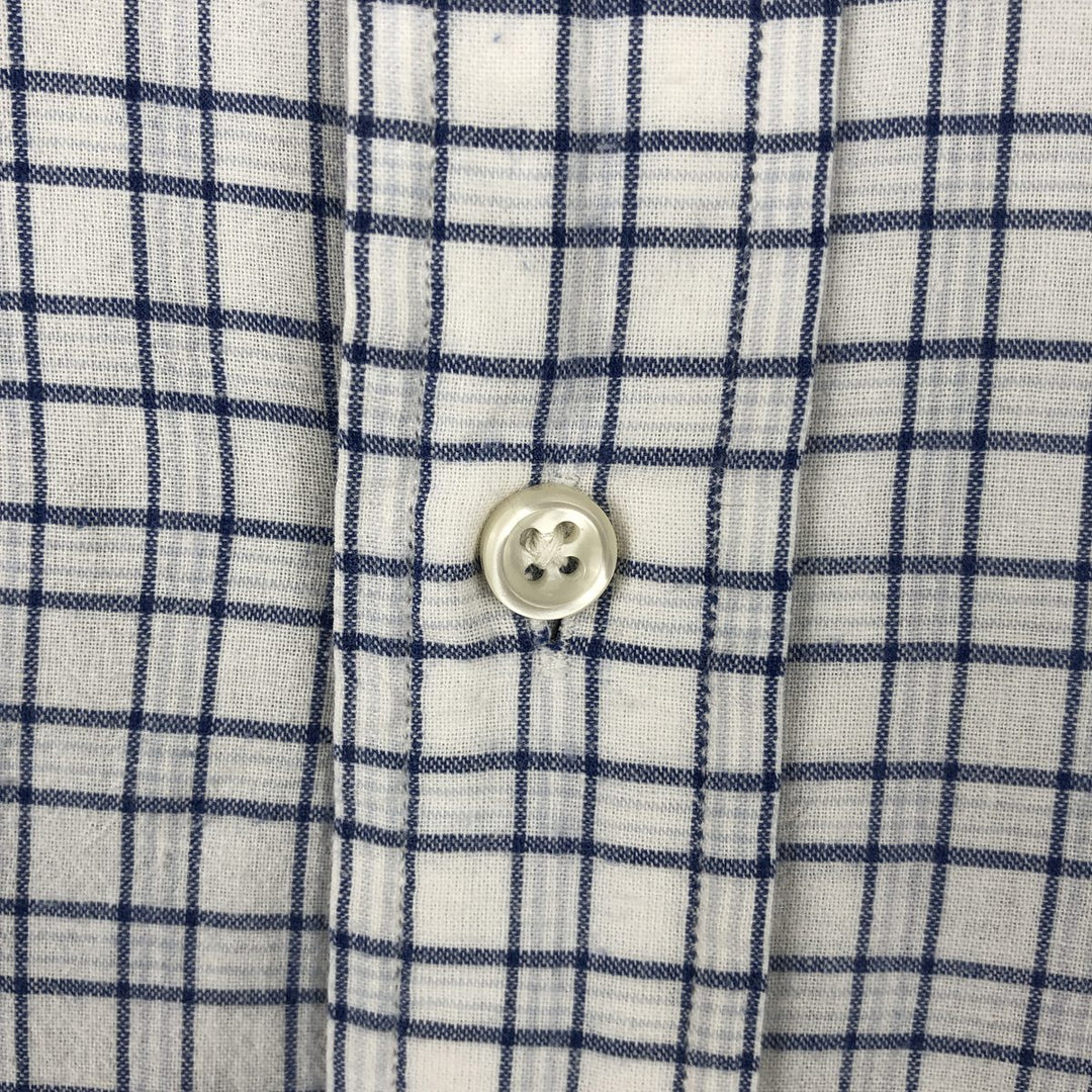 Ralph Lauren BLAKE short sleeve button down check shirt, men's size M cotton navy blue type Vintage Second Hand
