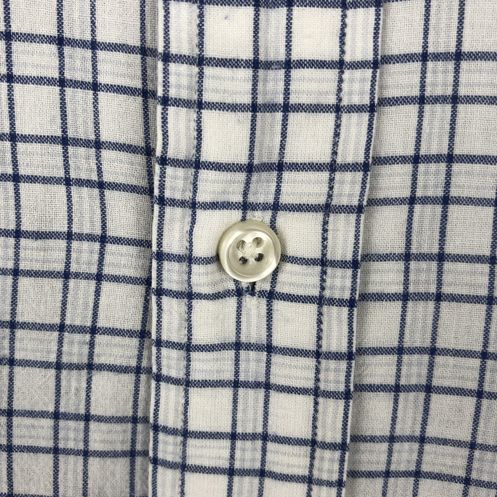 Ralph Lauren BLAKE short sleeve button down check shirt, men's size M cotton navy blue type Vintage Second Hand