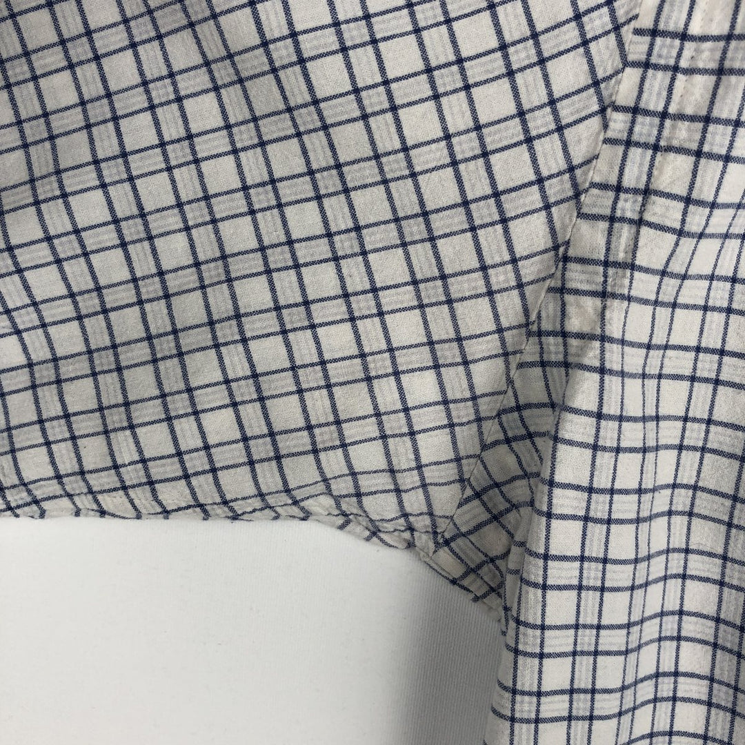 Ralph Lauren BLAKE short sleeve button down check shirt, men's size M cotton navy blue type Vintage Second Hand