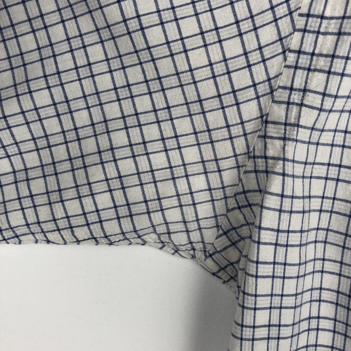 Ralph Lauren BLAKE short sleeve button down check shirt, men's size M cotton navy blue type Vintage Second Hand