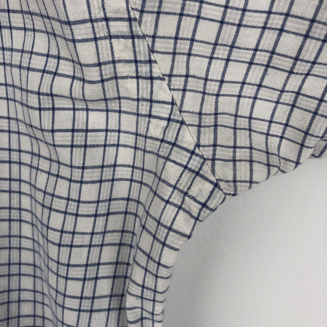 Ralph Lauren BLAKE short sleeve button down check shirt, men's size M cotton navy blue type Vintage Second Hand