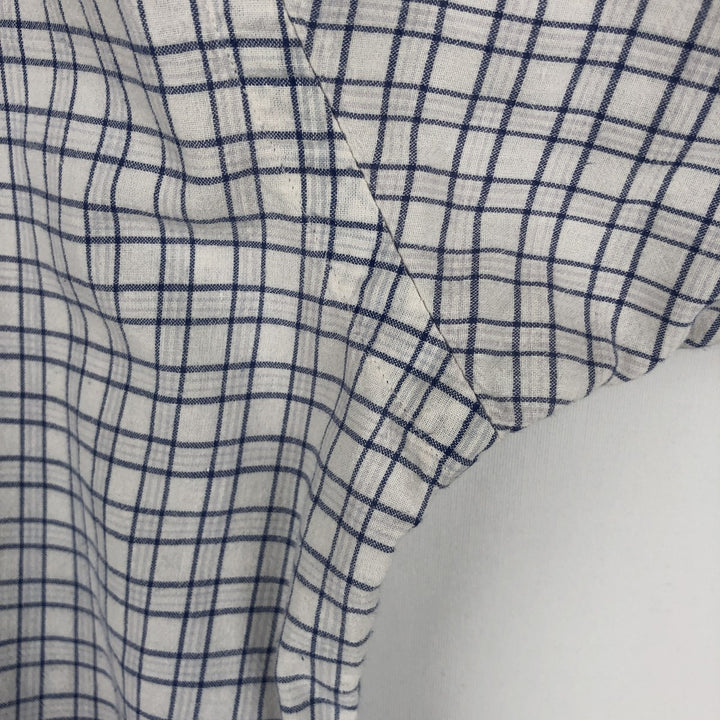 Ralph Lauren BLAKE short sleeve button down check shirt, men's size M cotton navy blue type Vintage Second Hand