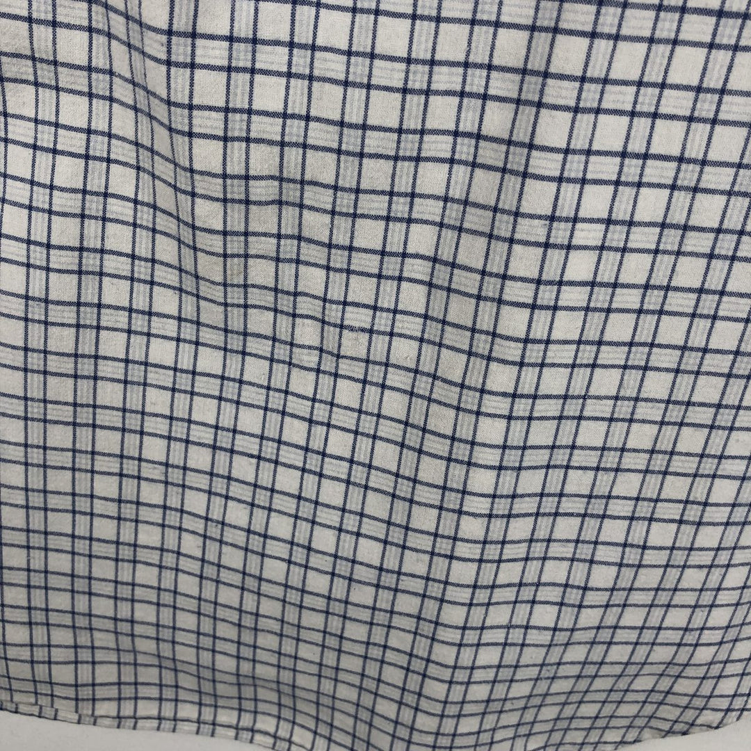 Ralph Lauren BLAKE short sleeve button down check shirt, men's size M cotton navy blue type Vintage Second Hand