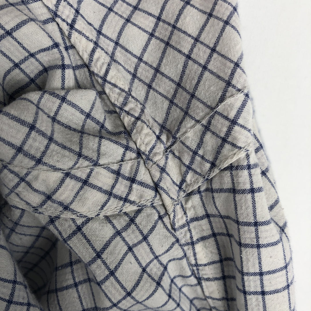 Ralph Lauren BLAKE short sleeve button down check shirt, men's size M cotton navy blue type Vintage Second Hand