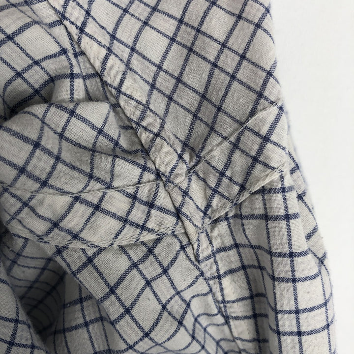 Ralph Lauren BLAKE short sleeve button down check shirt, men's size M cotton navy blue type Vintage Second Hand