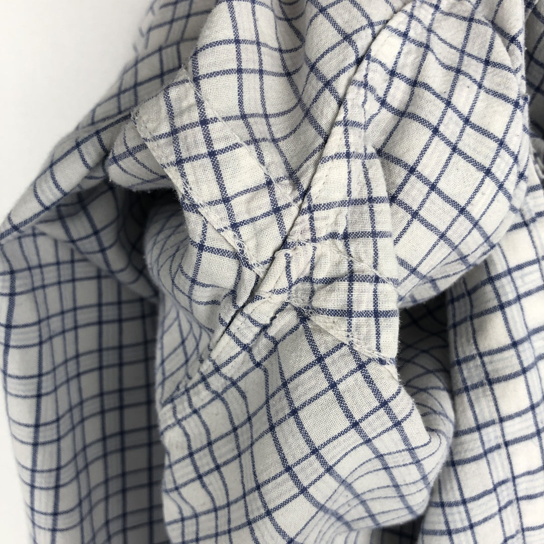 Ralph Lauren BLAKE short sleeve button down check shirt, men's size M cotton navy blue type Vintage Second Hand