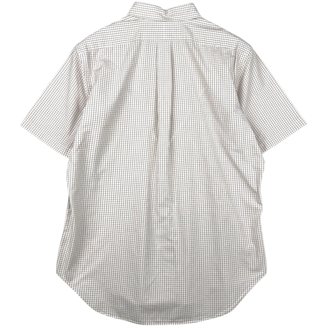 Ralph Lauren Classic Fit short sleeve button down check shirt, men's size L cotton white type Vintage Second Hand