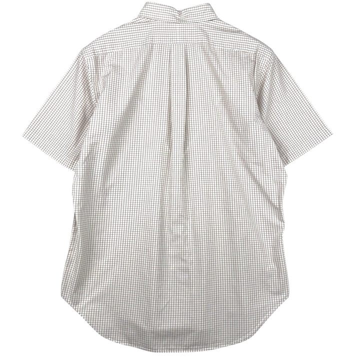 Ralph Lauren Classic Fit short sleeve button down check shirt, men's size L cotton white type Vintage Second Hand