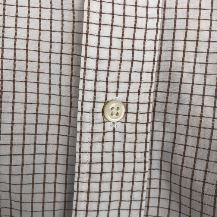 Ralph Lauren Classic Fit short sleeve button down check shirt, men's size L cotton white type Vintage Second Hand