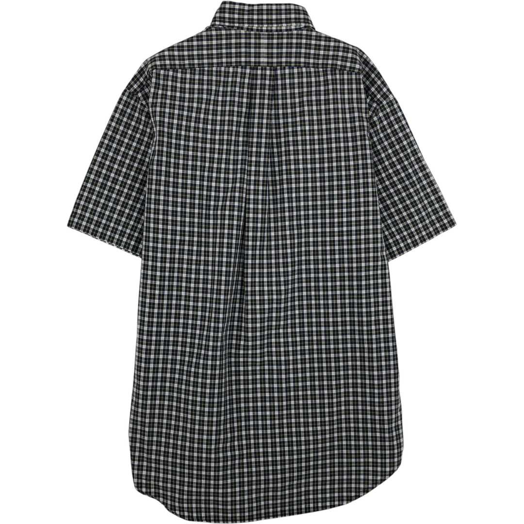 Ralph Lauren BLAKE Short-Sleeve Button-Down Check Shirt, Men's Size S (approx.) cotton navy blue type Vintage Second Hand