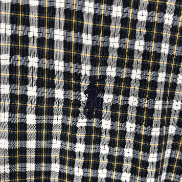 Ralph Lauren BLAKE Short-Sleeve Button-Down Check Shirt, Men's Size S (approx.) cotton navy blue type Vintage Second Hand