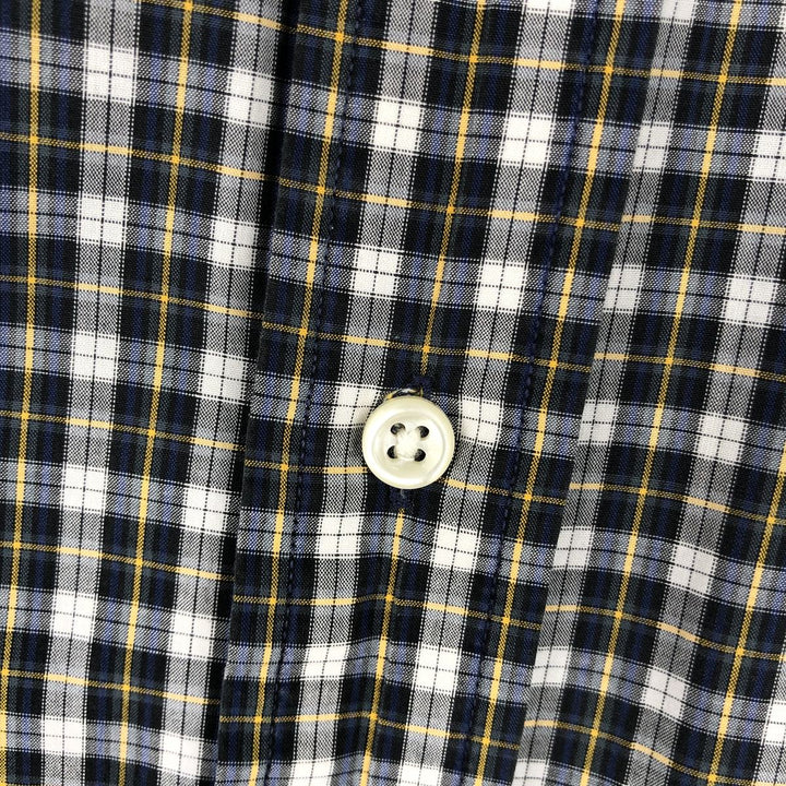 Ralph Lauren BLAKE Short-Sleeve Button-Down Check Shirt, Men's Size S (approx.) cotton navy blue type Vintage Second Hand