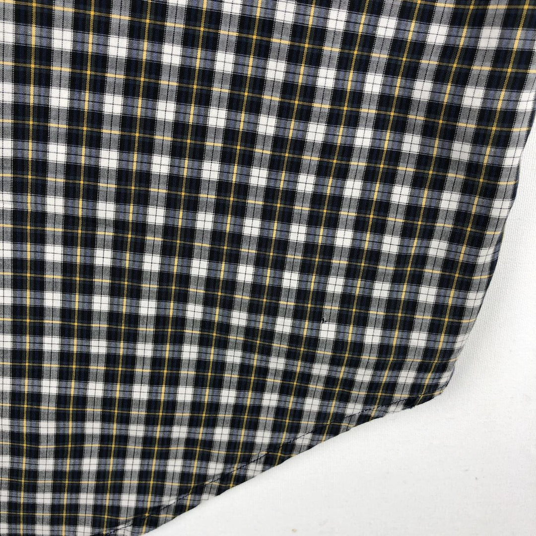 Ralph Lauren BLAKE Short-Sleeve Button-Down Check Shirt, Men's Size S (approx.) cotton navy blue type Vintage Second Hand
