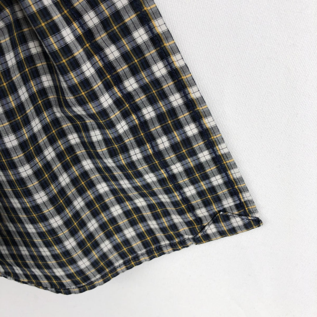 Ralph Lauren BLAKE Short-Sleeve Button-Down Check Shirt, Men's Size S (approx.) cotton navy blue type Vintage Second Hand