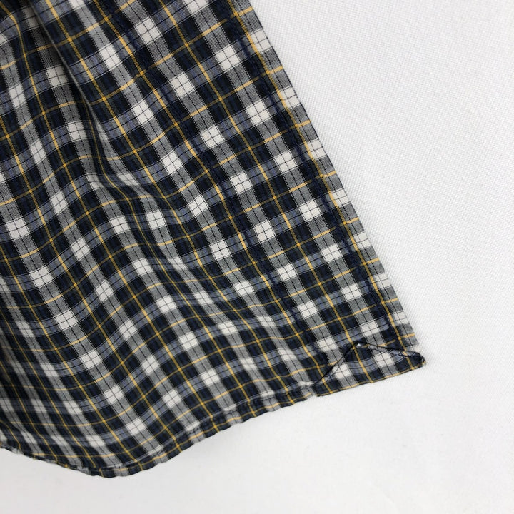 Ralph Lauren BLAKE Short-Sleeve Button-Down Check Shirt, Men's Size S (approx.) cotton navy blue type Vintage Second Hand