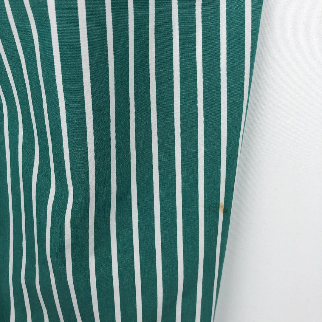 Ralph Lauren short sleeve button down striped shirt, men's size L cotton green type Vintage Second Hand