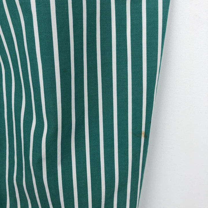 Ralph Lauren short sleeve button down striped shirt, men's size L cotton green type Vintage Second Hand