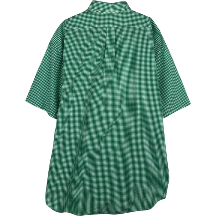 Ralph Lauren BLAKE Gingham Check Short-Sleeve Button-Down Check Shirt, Men's Size XL (approx.) cotton Mint green Vintage Second Hand