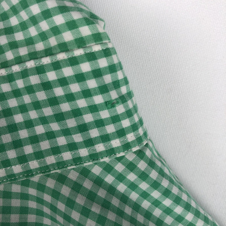 Ralph Lauren BLAKE Gingham Check Short-Sleeve Button-Down Check Shirt, Men's Size XL (approx.) cotton Mint green Vintage Second Hand