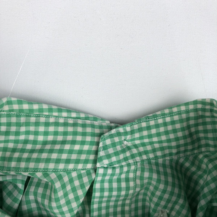 Ralph Lauren BLAKE Gingham Check Short-Sleeve Button-Down Check Shirt, Men's Size XL (approx.) cotton Mint green Vintage Second Hand