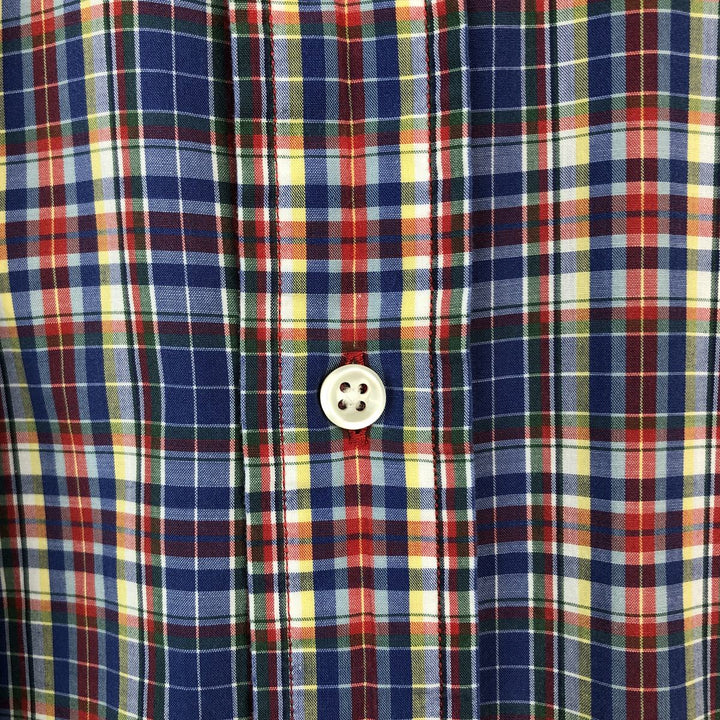 Ralph Lauren BLAKE Madras Check Short Sleeve Button Down Check Shirt Men's L size cotton blue type Vintage Second Hand