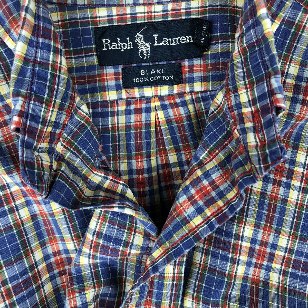 まとめ売り　ラルフローレン　BLAKE　マドラスチェック　インド綿 ラルフローレン Ralph Lauren BLAKE マドラスチェック 半袖 ボタン