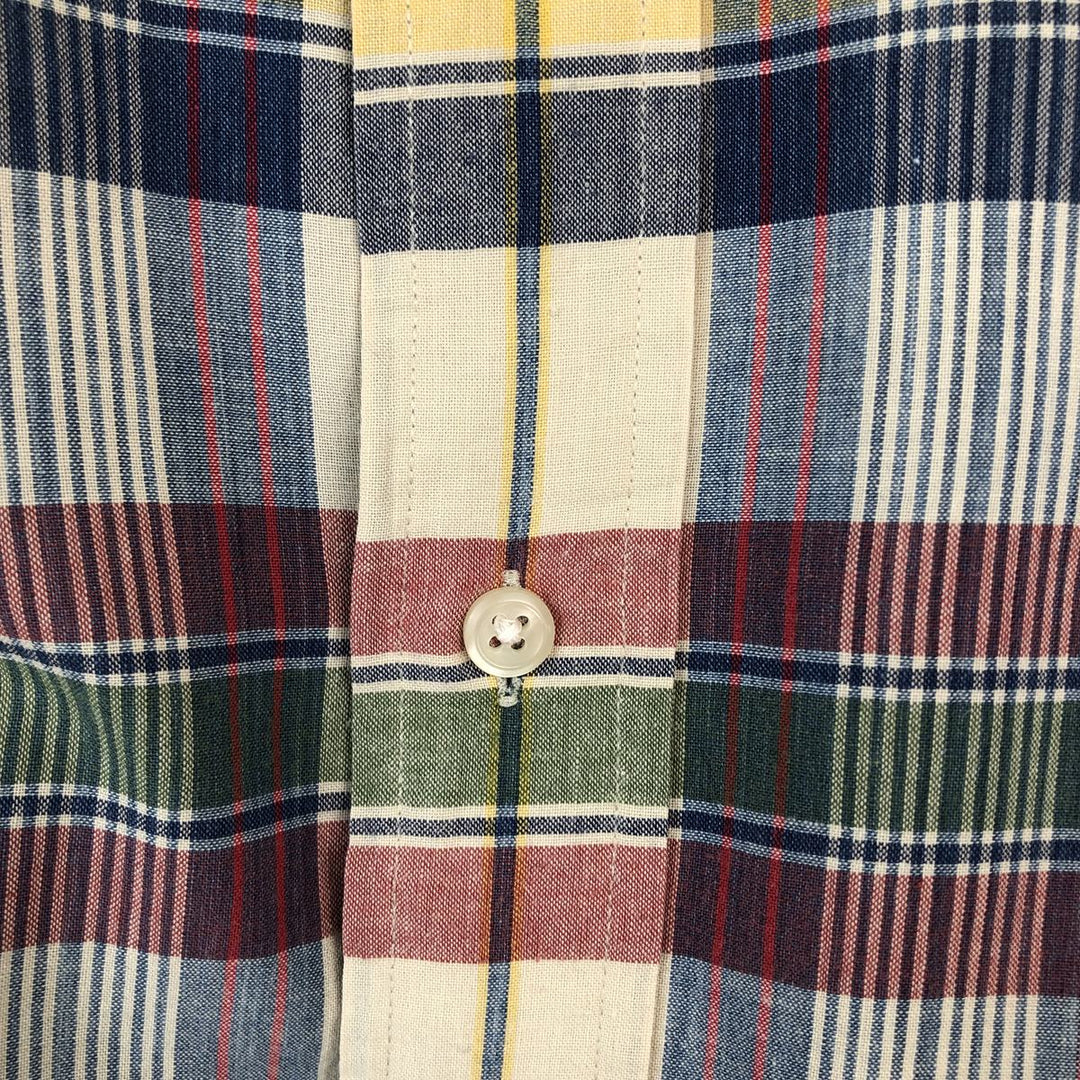 Ralph Lauren BLAKE Madras Check Short-Sleeve Button-Down Check Shirt (Men's Size M equivalent) cotton yellow type Vintage Second Hand