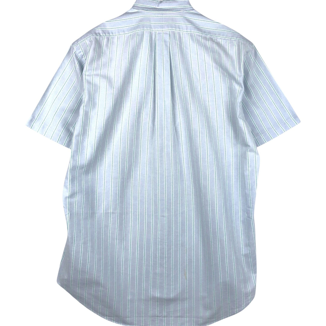 Ralph Lauren BLAKE short sleeve button down striped shirt, men's size M cotton Blue type light blue Vintage Second Hand