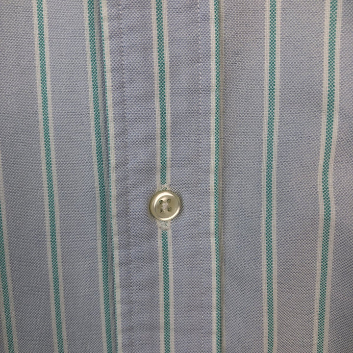 Ralph Lauren BLAKE short sleeve button down striped shirt, men's size M cotton Blue type light blue Vintage Second Hand