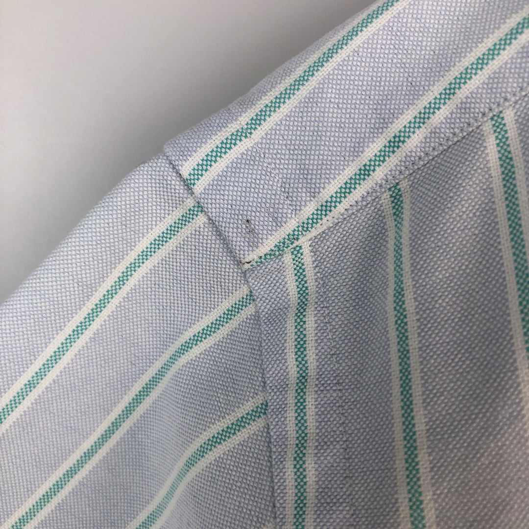 Ralph Lauren BLAKE short sleeve button down striped shirt, men's size M cotton Blue type light blue Vintage Second Hand