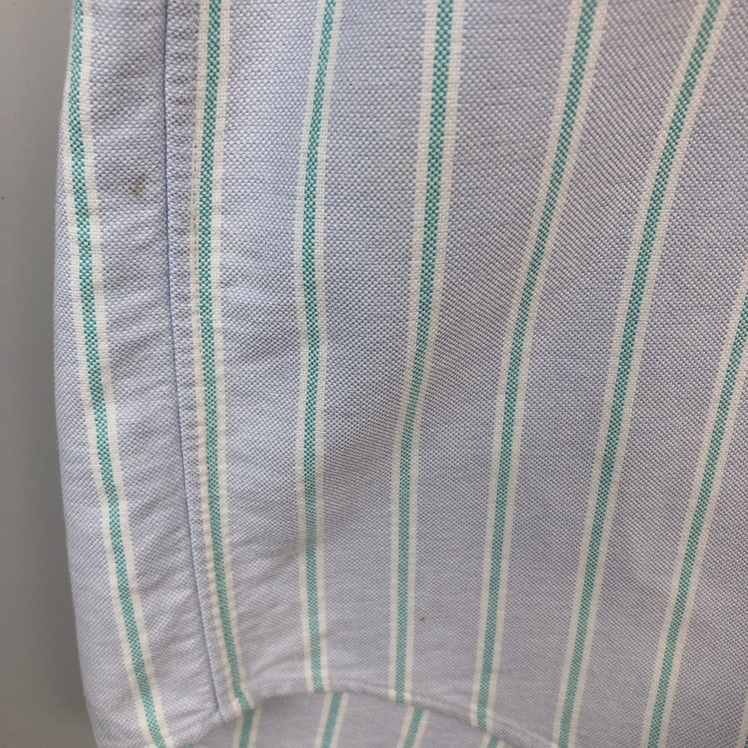 Ralph Lauren BLAKE short sleeve button down striped shirt, men's size M cotton Blue type light blue Vintage Second Hand