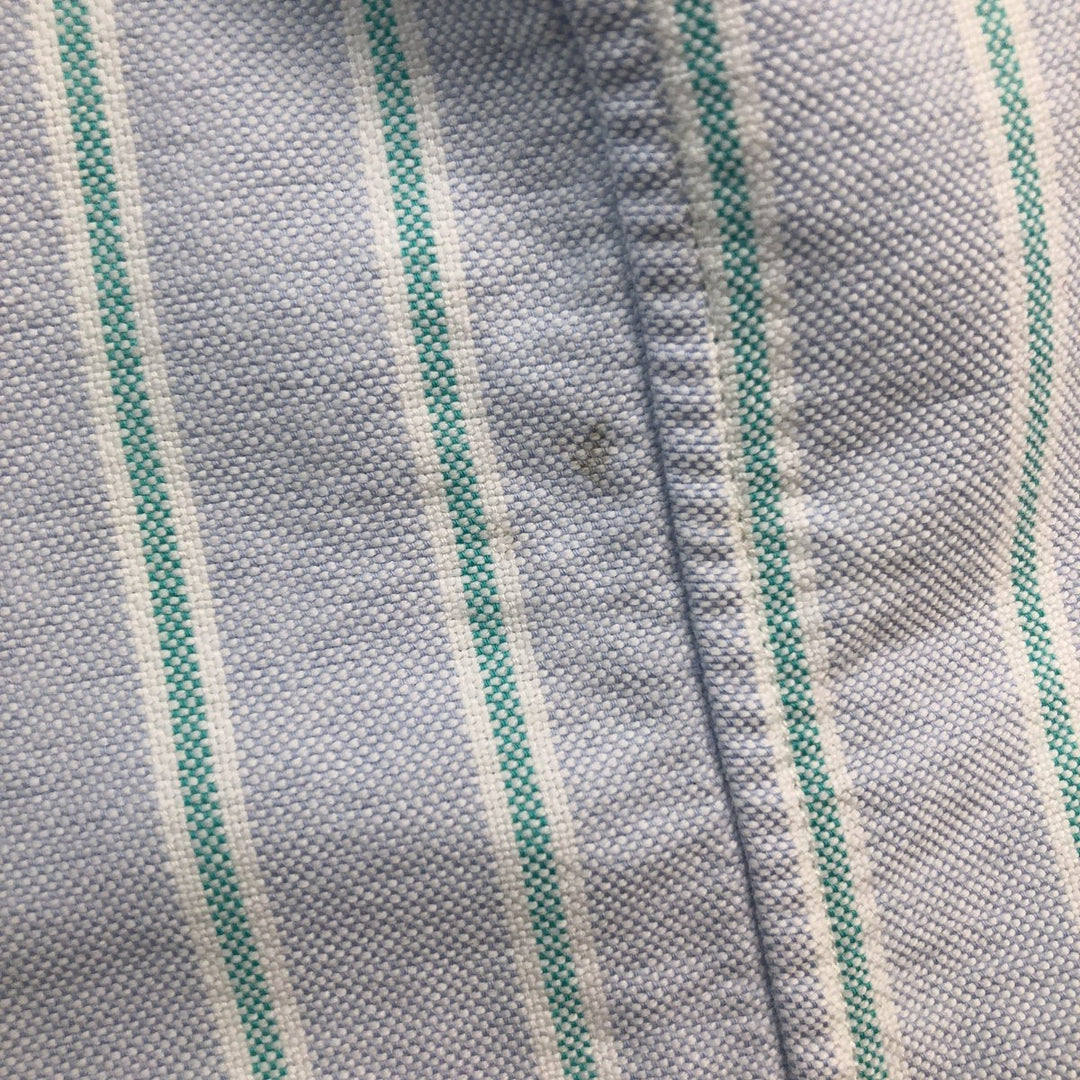 Ralph Lauren BLAKE short sleeve button down striped shirt, men's size M cotton Blue type light blue Vintage Second Hand